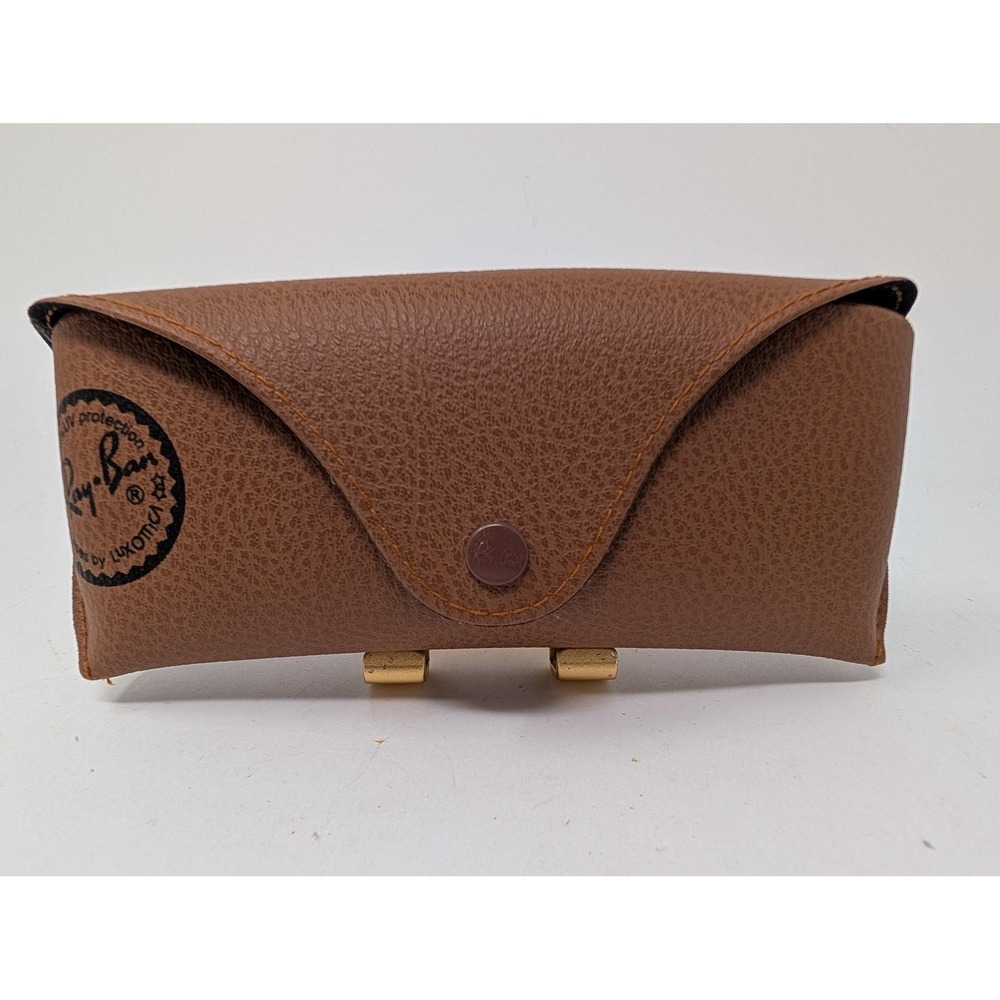 Ray-Ban Brown Hard Case‎ To Fit Sunglasses Faux Leather Snap Flip Top Adult